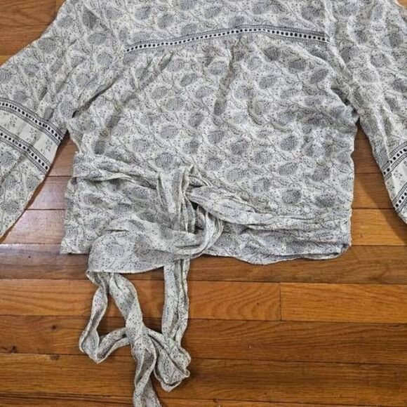 Ba&sh Women's Top Size L Wrap Long Sleeve Boho Blouse - Picture 6 of 14
